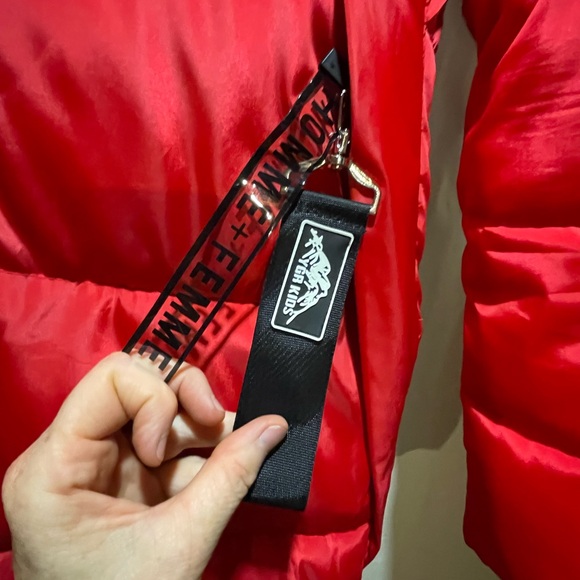 Red Puffer Jacket with Hood - Picture 4 of 7